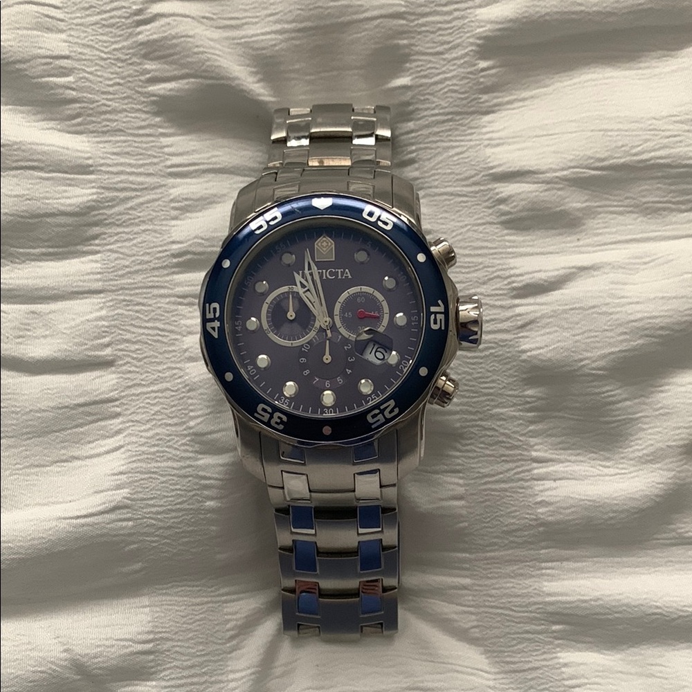 Invicta Blue and Silver Men's Watch